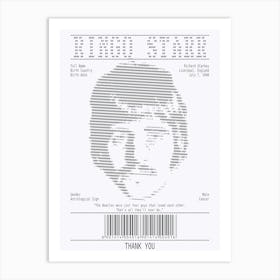 Receipt Art Ringo Starr Quotes 1 Art Print