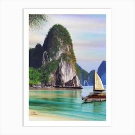 Ko Yao Yai Thailand Soft Colours Tropical Destination Art Print