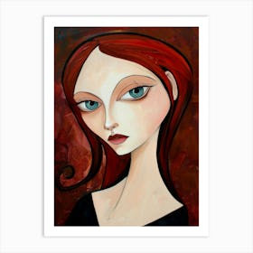 Red Haired Woman 3 Art Print