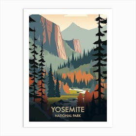 Yosemite National Park Vintage Travel Poster 12 Art Print