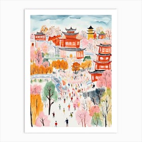 Beijing, Dreamy Storybook Illustration 3 Art Print