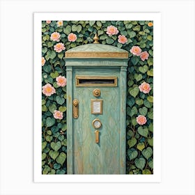 Post Box With Roses Art Print