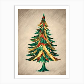 Christmas Tree vector art 3, Christmas Tree, Christmas vector art, Vector Art, Christmas art Art Print