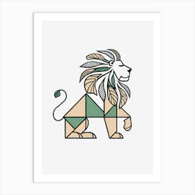 Geometric Lion 2 Art Print