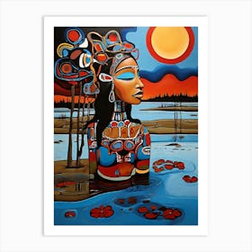 Woman In The Water Art Print