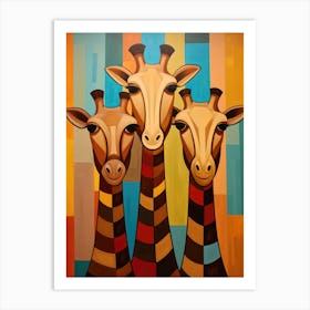 Three Giraffes 1 Art Print