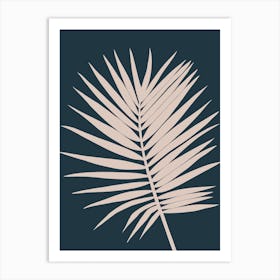 Palm Leaf Large Beige and Blue Art Print