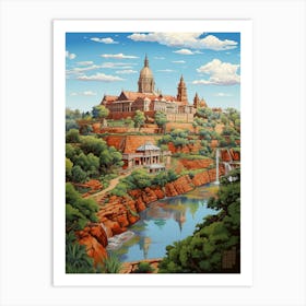 Union Buildings Cartoon 4 Art Print