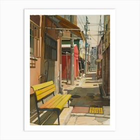 Yellow Bench Art Print