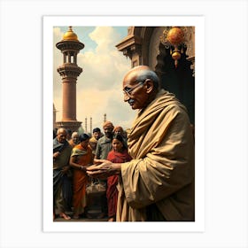 Mahatma Gandhi Portrait - Diverse Art Illustration 73 Art Print