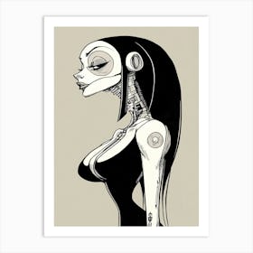 Skeleton Woman Art Print