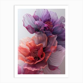 3d Flowers 1 Art Print