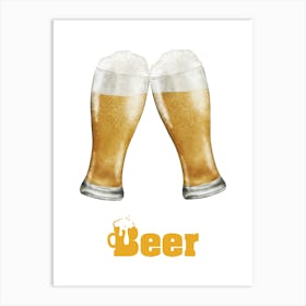 Two Glasses Of Beer 1 Art Print