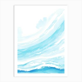 Blue Ocean Wave Watercolor Vertical Composition 77 Art Print