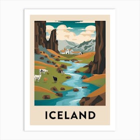 Vintage Travel Poster Iceland 6 Art Print