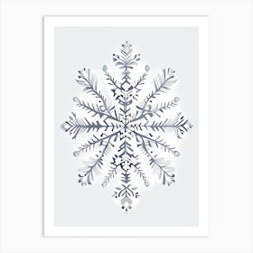 Winter, Snowflakes, Marker Art 3 Art Print