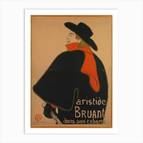 Aristide Bruant, At His Cabaret, Henri de Toulouse-Lautrec Art Print