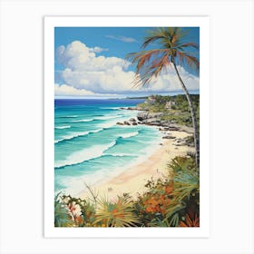 A Painting Of Playa Paraiso, Tulum Mexico 2 Art Print