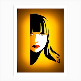 Girl With Black Hair Art Print