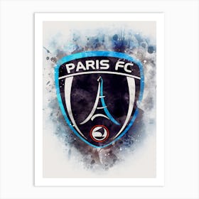 Paris Fc Brokem Glass Watercolor Art Print