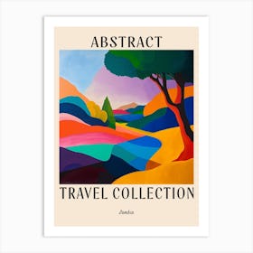 Abstract Travel Collection Poster Zambia 3 Art Print