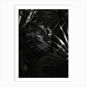 Black Cat In The Jungle.Generated AI. Wall Art Print 1 Art Print