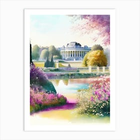 Blenheim Palace Gardens, United Kingdom Pastel Watercolour Art Print