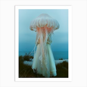 "Beach Beauty in Surreal Jellyfish Fashion" Art Print