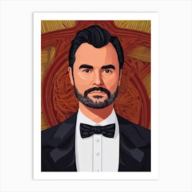 James Mason Illustration Movies Art Print