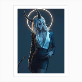 Devil Woman With Horns Art Print