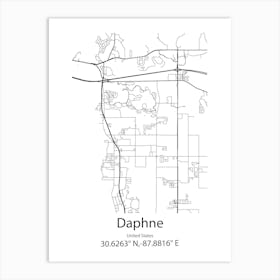 Daphne,United States Minimalist Map Art Print