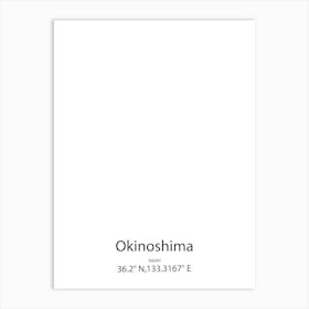 Okinoshima,Japan Minimalist Map Art Print