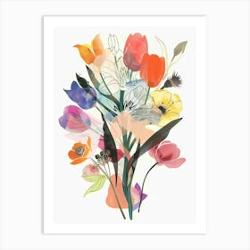 Tulip 4 Collage Flower Bouquet Art Print