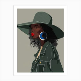 Black Girl In A Hat Art Print