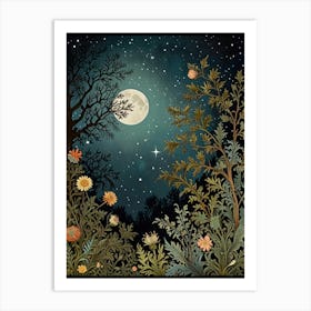 Moonlight In The Forest Style William Morris 11 Art Print