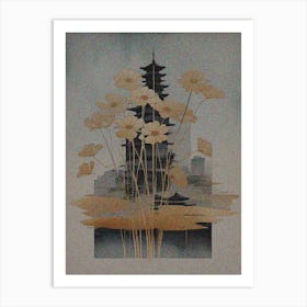 Asian Flowers Ukiyo-e Art Print