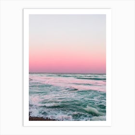 Kennebunk Beach, Maine Pink Photography 2 Art Print