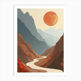 River In The Mountains Art Print