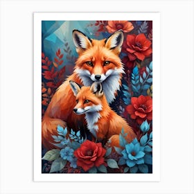 Foxes Art Print