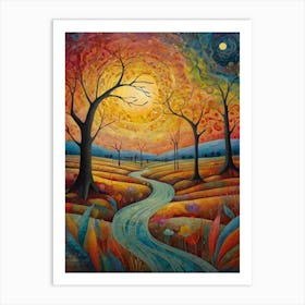 Sunset Road Art Print