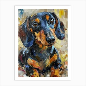 Dachshund Acrylic Painting 7 Art Print