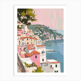 Pink Houses On The Coast Canvas Print Art Print