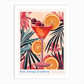 Art Deco Tropical Background Cocktail 2 Poster Art Print