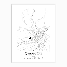 Quebec City,Canada Minimalist Map Art Print