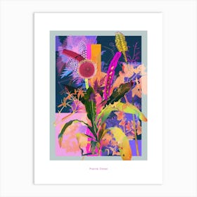 Prairie Clover 1 Neon Flower Collage Poster Art Print