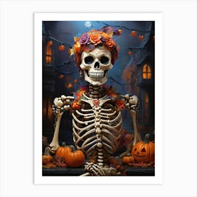 Halloween Skeleton 3 Art Print