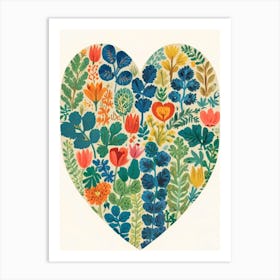 Heart Of Flowers Art Print