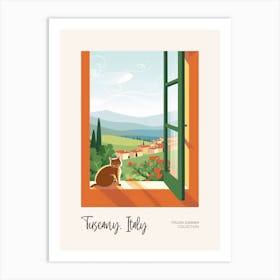 Tuscany Cat On A Window 3 Italian Summer Collection Art Print