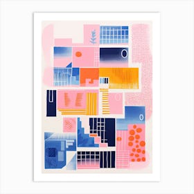 A House In Sydney, Abstract Risograph Style 1 Art Print