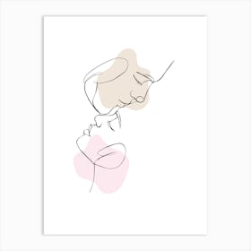 Couple Kissing Illustration Art Print